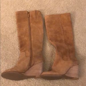 Lucky brand wedge boots size 5 1/2